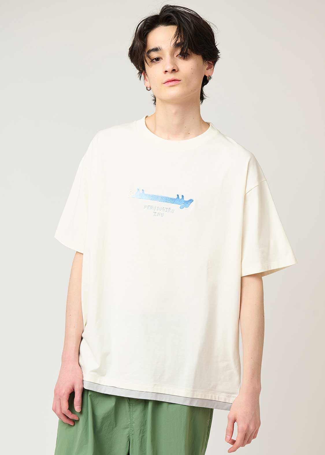Layered Big Silhouette Short Sleeve Tshirt (Nemusugiru Inu) - Image 8