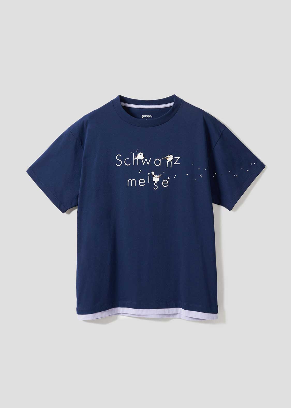 Layered Big Silhouette Short Sleeve Tshirt (Shimaenaga)