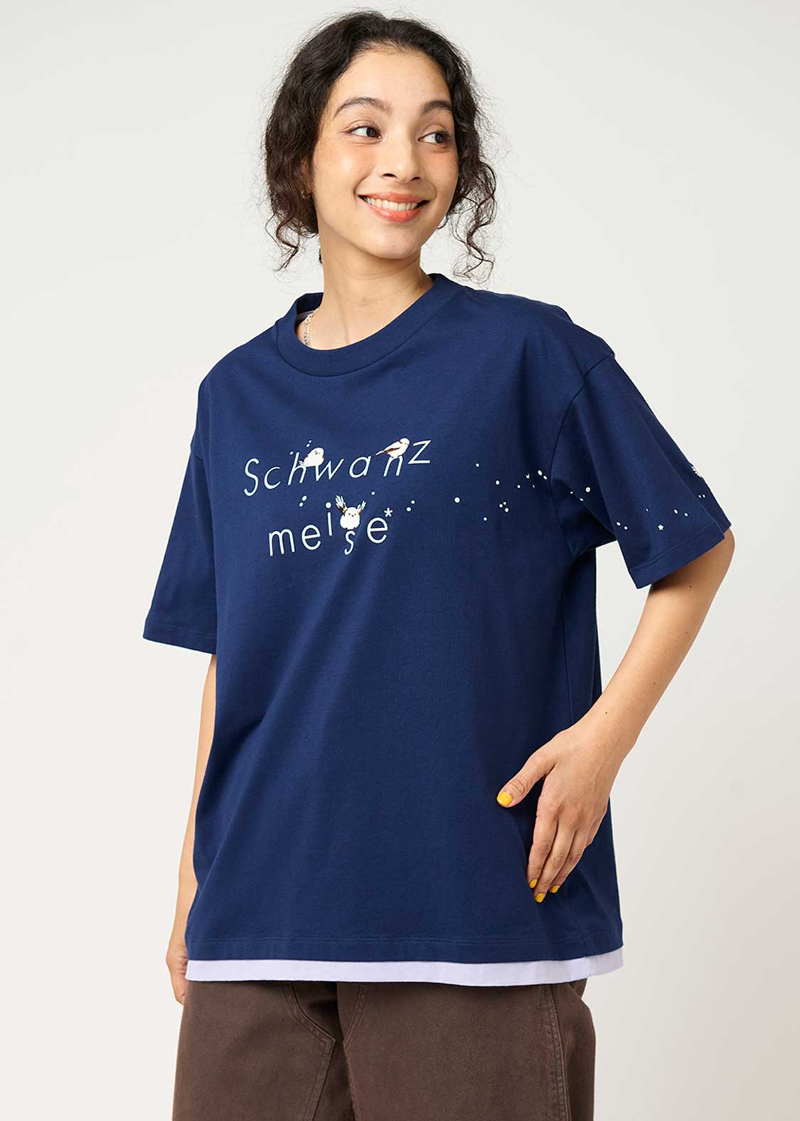 Layered Big Silhouette Short Sleeve Tshirt (Shimaenaga) - Image 10