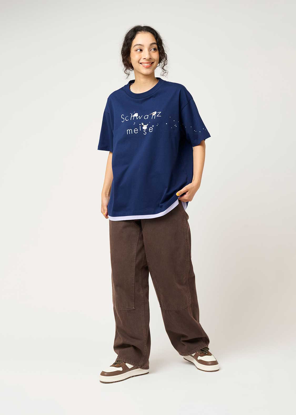 Layered Big Silhouette Short Sleeve Tshirt (Shimaenaga) - Image 2