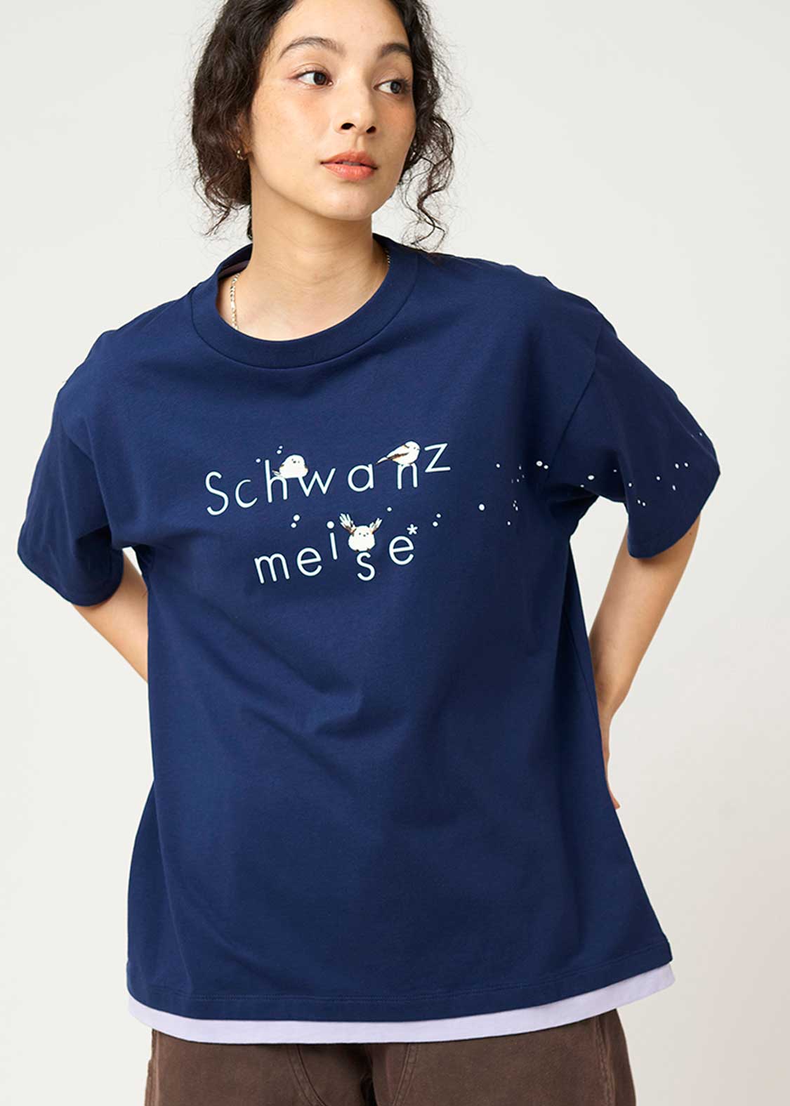 Layered Big Silhouette Short Sleeve Tshirt (Shimaenaga) - Image 7