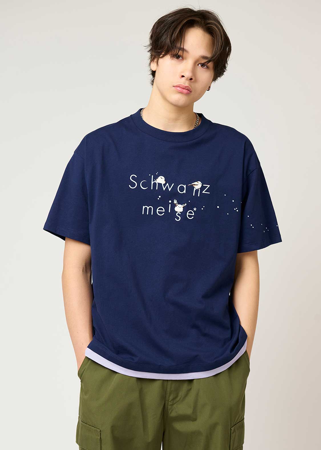 Layered Big Silhouette Short Sleeve Tshirt (Shimaenaga) - Image 8