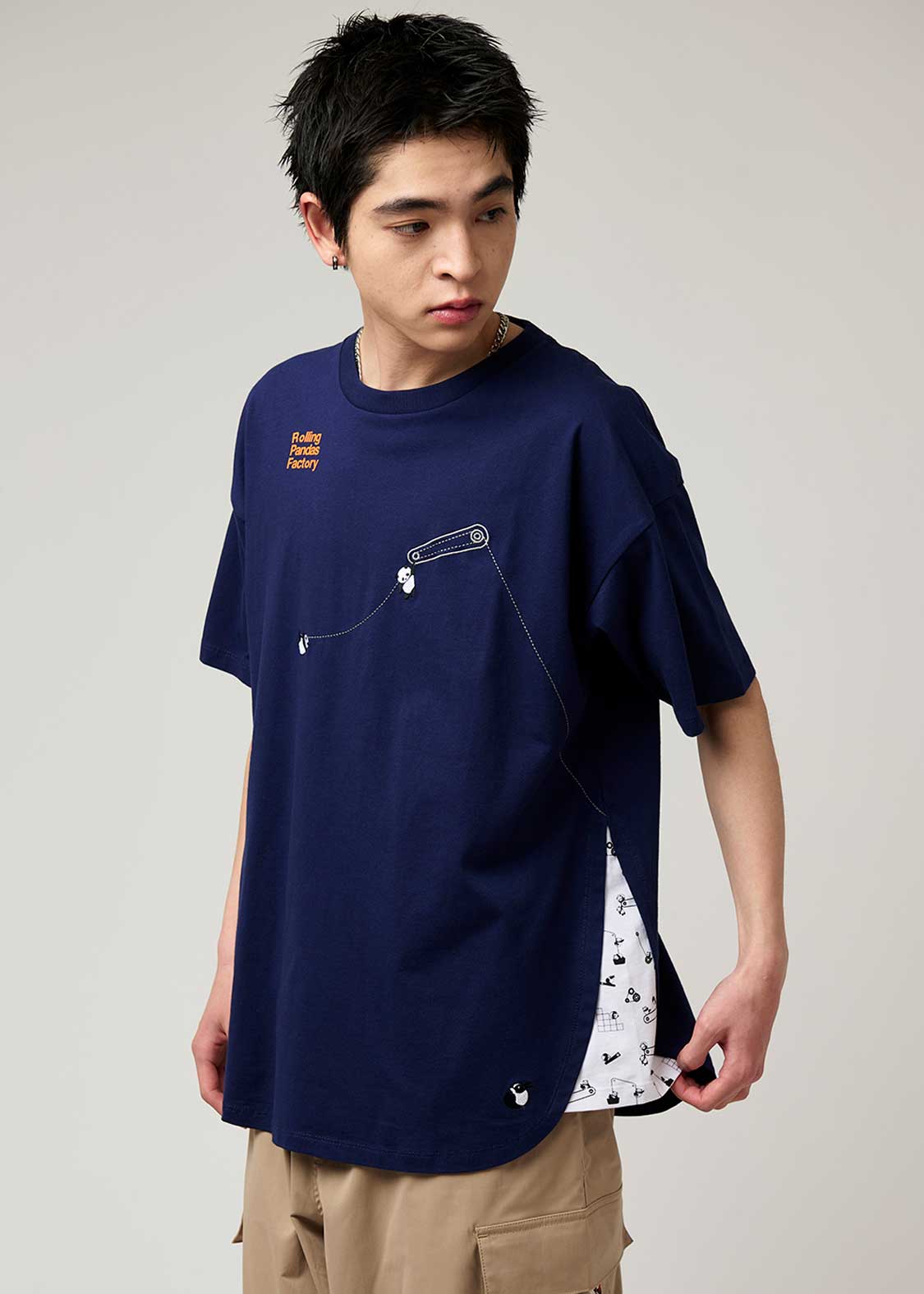 Side Gusset Short Sleeve Tee (Rolling Pandas Factory) - Image 8