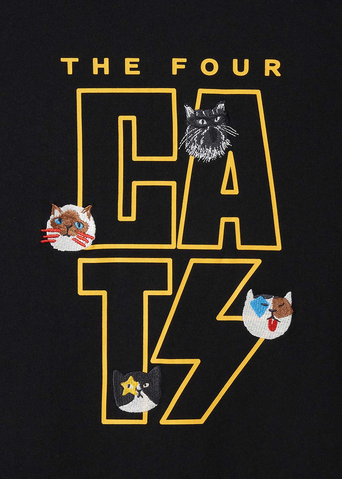 Side Gusset Short Sleeve Tee (THE FOUR CATS Face) - Image 5