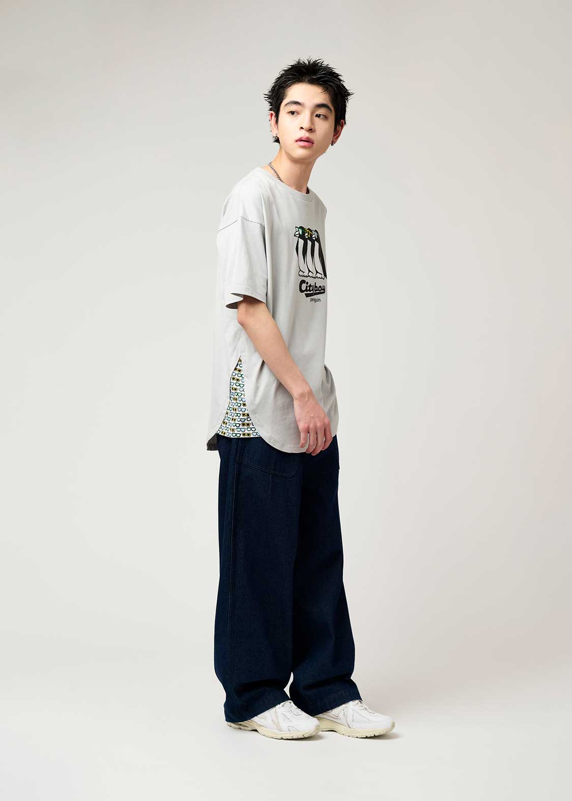 Side Gusset Short Sleeve Tee (City boy Penguin 2) - Image 9