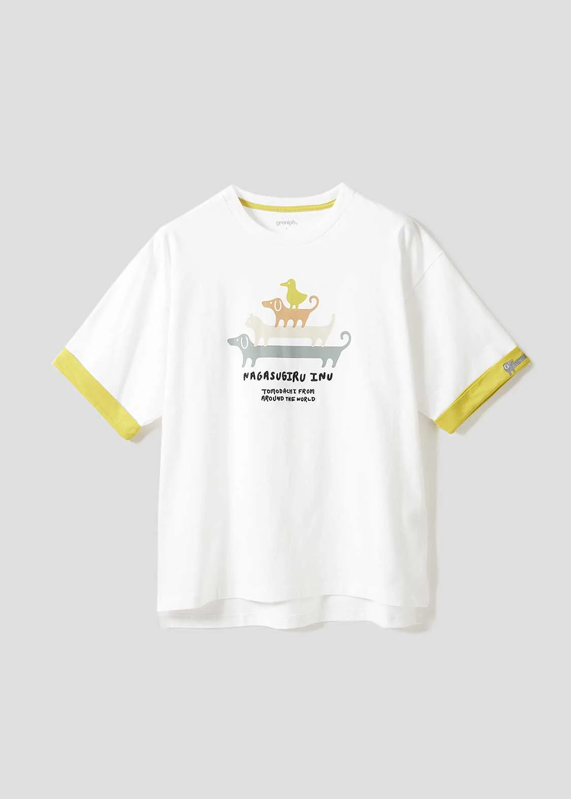 Nagasugiru Inu Tomodachi from Another World | Big Silhouette Roll-up T-shirt