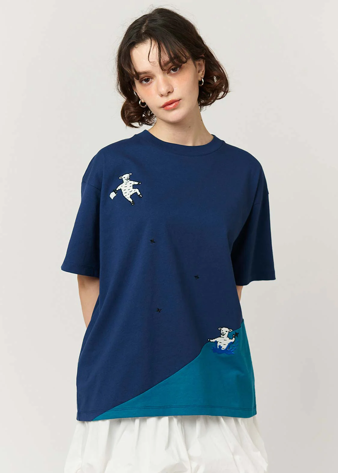Sea Side Switching Big Silhouette Short Sleeve Tee (Lamb Chop NINJA) - Image 10