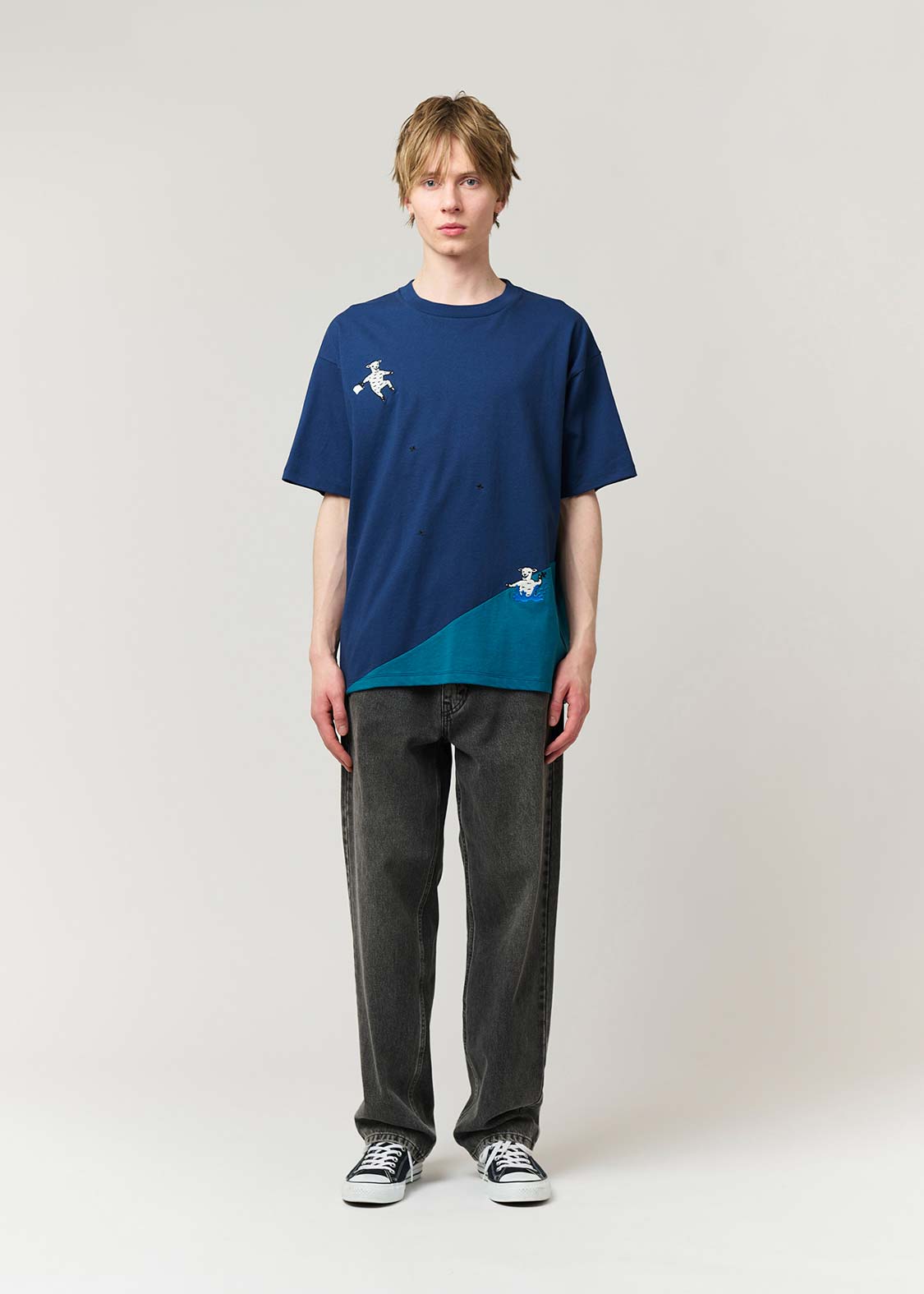 Sea Side Switching Big Silhouette Short Sleeve Tee (Lamb Chop NINJA) - Image 9