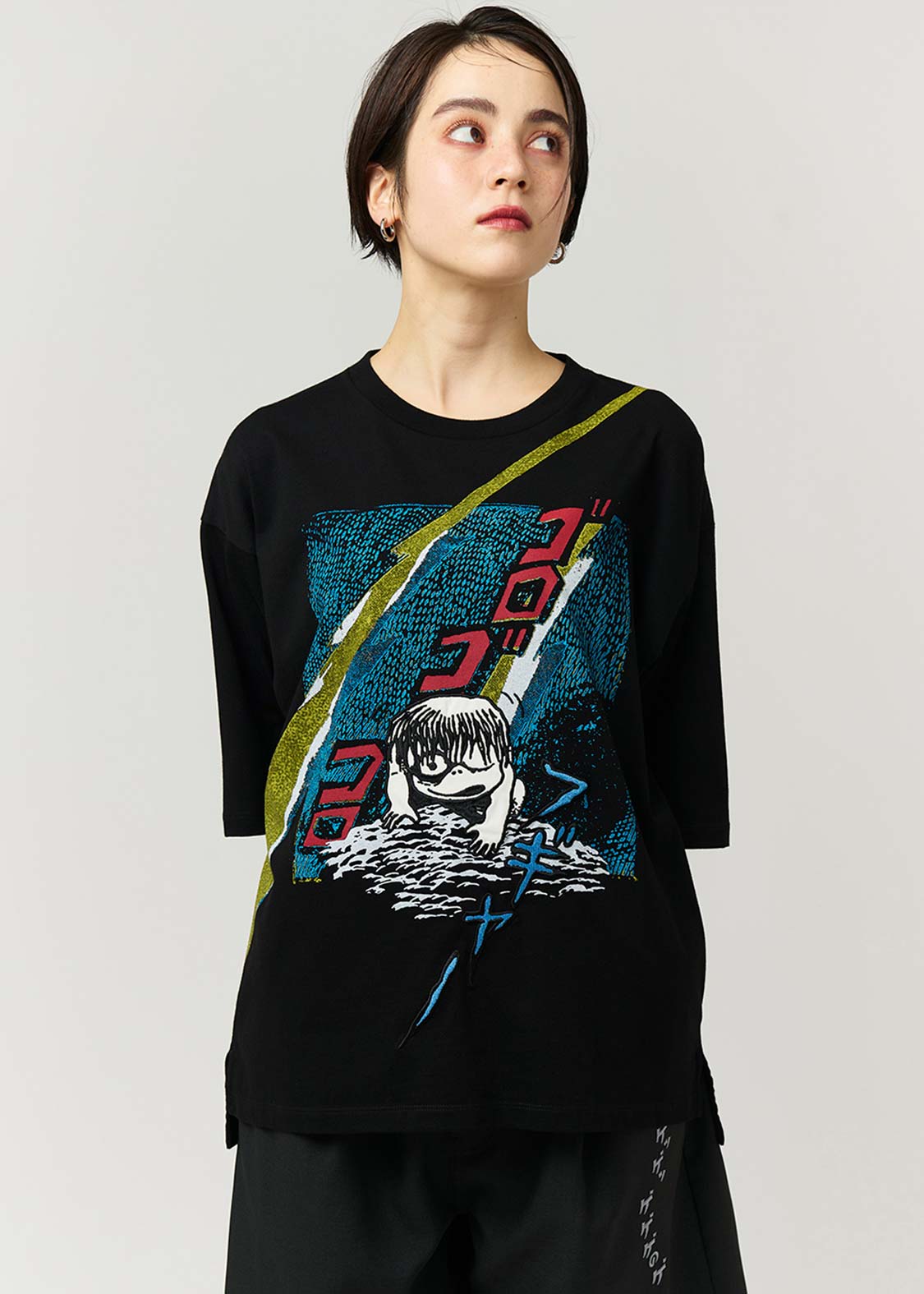 Shigeru Mizuki Big Silhouette Half Sleeve Tee (Shigeru Mizuki_The Birth of Kitaro) - Image 10