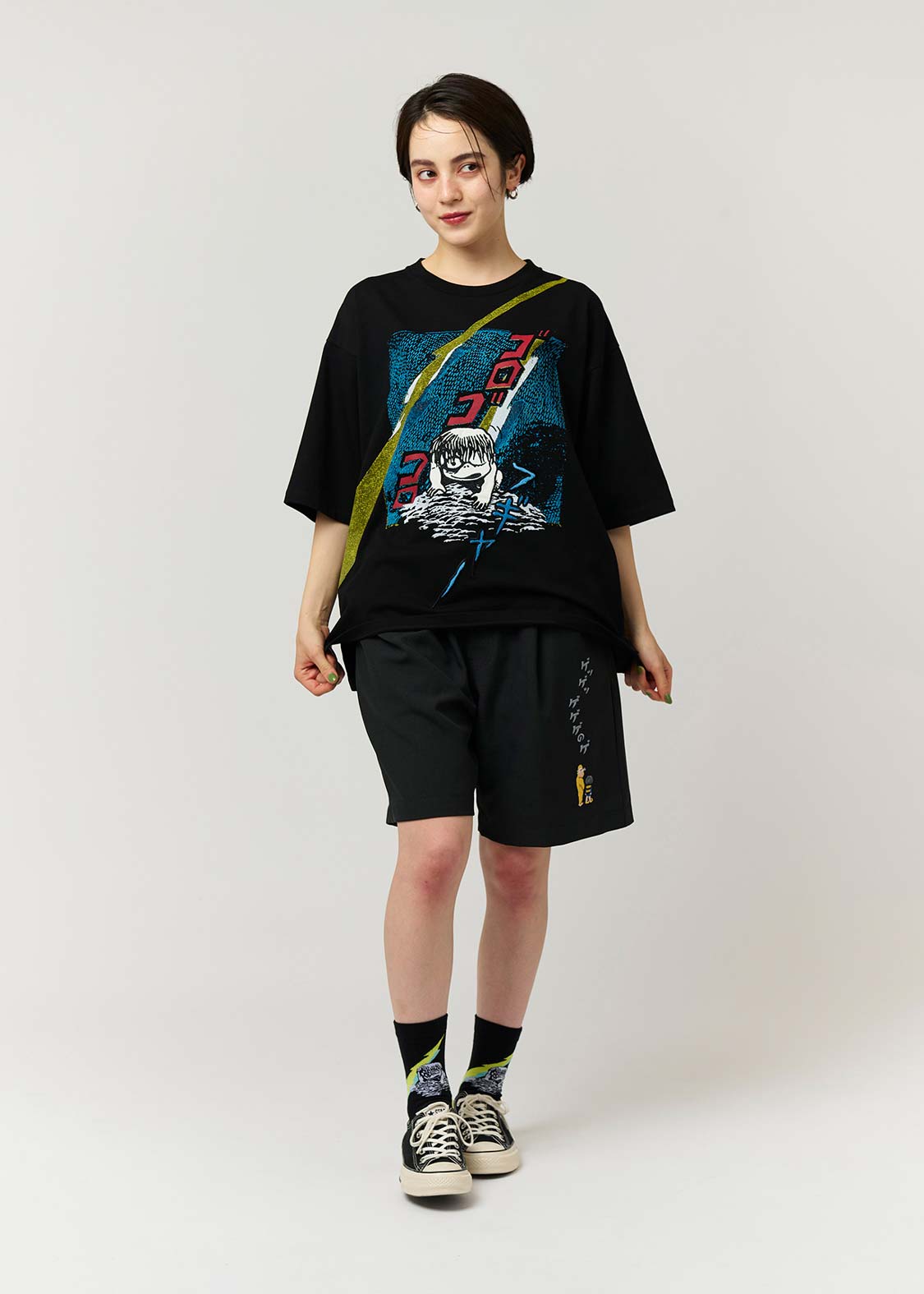 Shigeru Mizuki Big Silhouette Half Sleeve Tee (Shigeru Mizuki_The Birth of Kitaro) - Image 2
