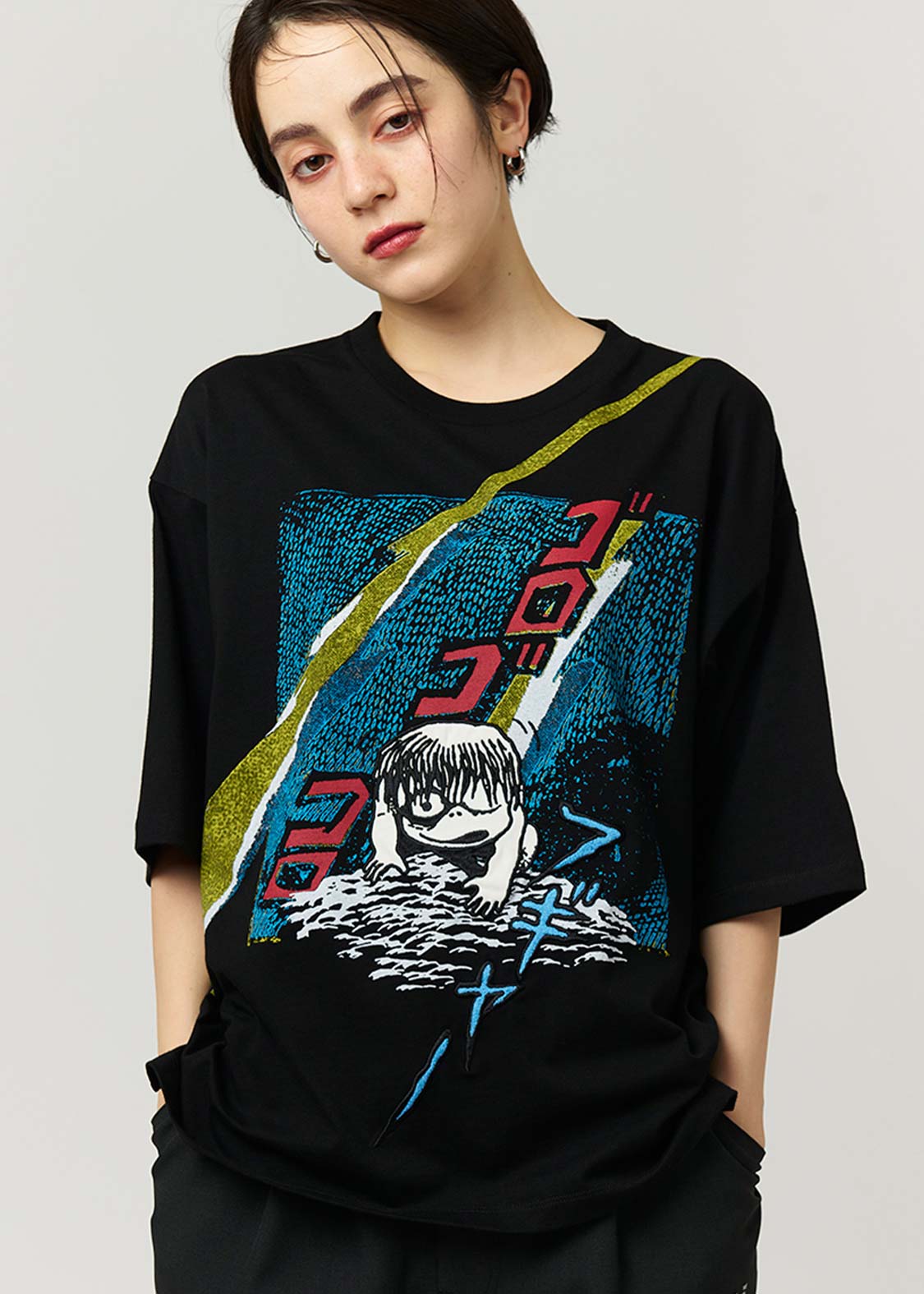 Shigeru Mizuki Big Silhouette Half Sleeve Tee (Shigeru Mizuki_The Birth of Kitaro) - Image 7