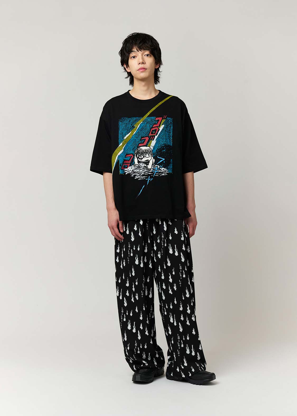 Shigeru Mizuki Big Silhouette Half Sleeve Tee (Shigeru Mizuki_The Birth of Kitaro) - Image 9
