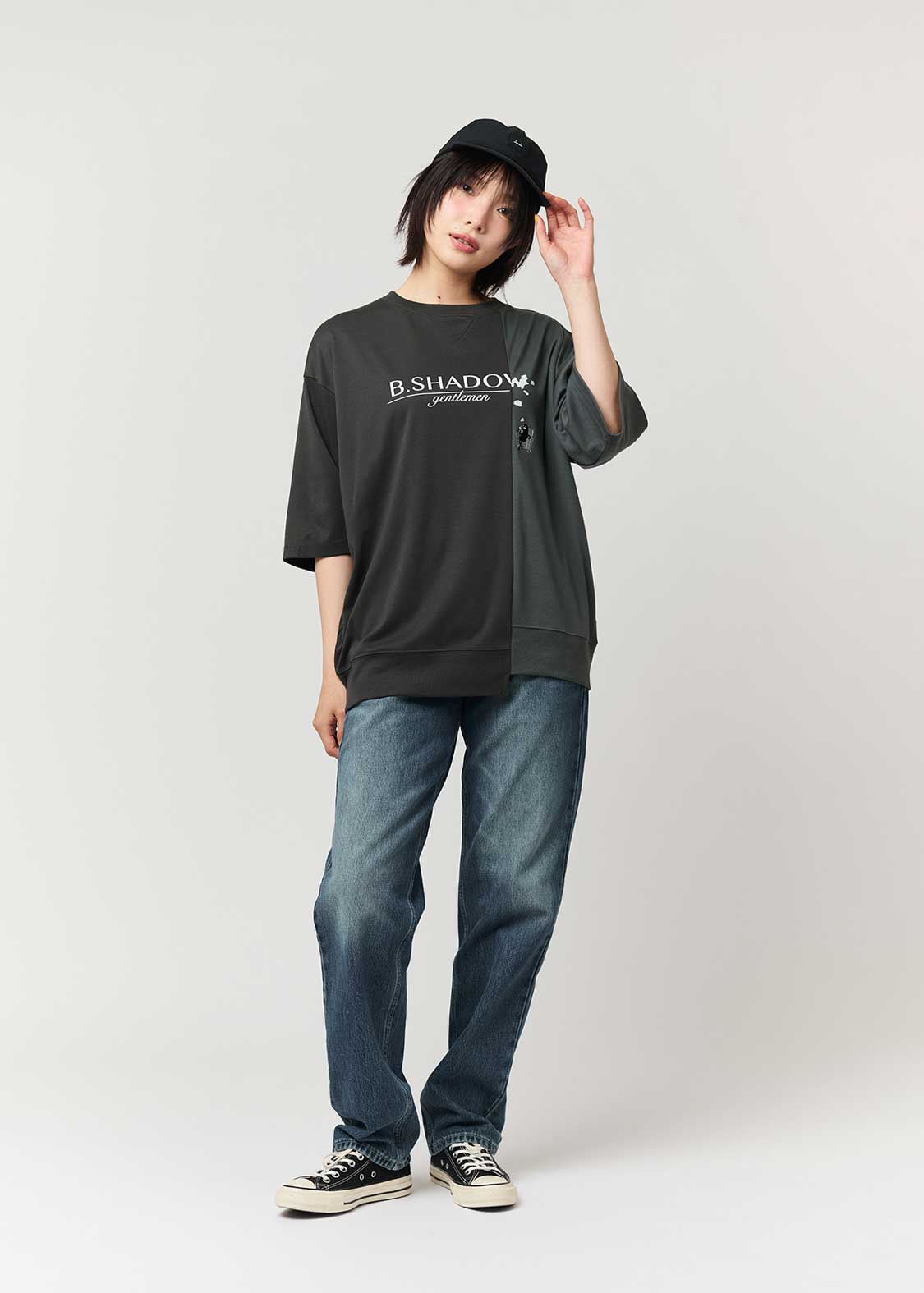Beautiful Shadow Gentlemen | Big Silhouette T-Shirt With Switching - Image 10