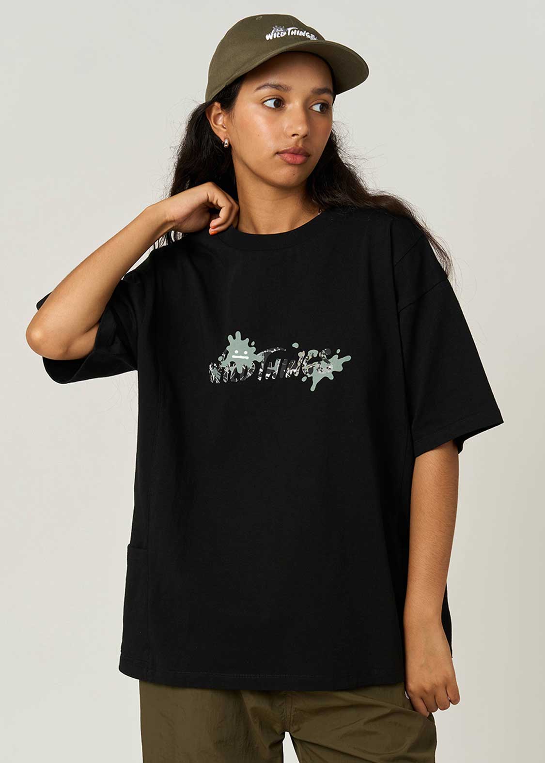 Beautiful Shadow Wild Things Black | Side Pocket Oversized T-Shirt - Image 9