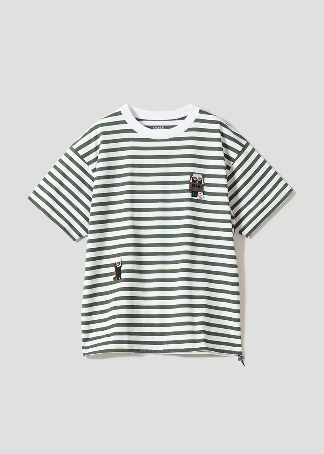 Ikaku Bikkuri Hatena | Border Big Silhouette T-Shirt