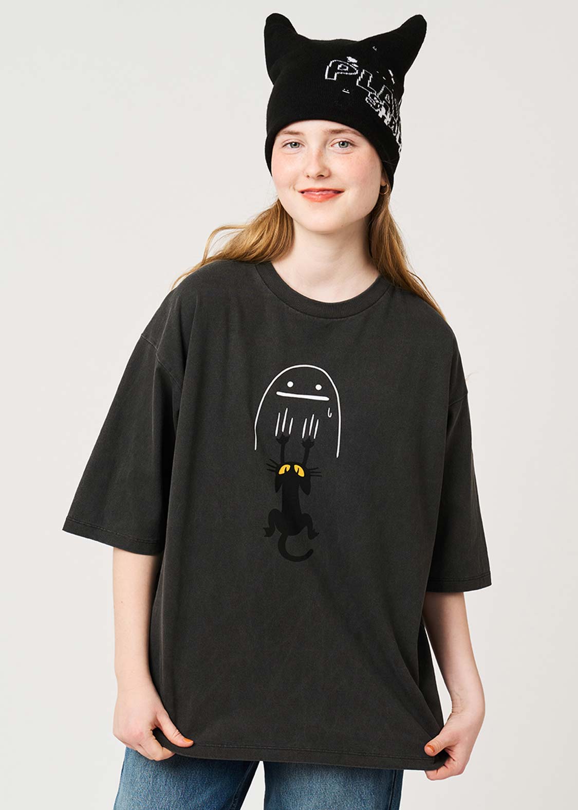 Neko Kaburi Beautiful Shadow DRK | Pigment Oversized T-Shirt - Image 6