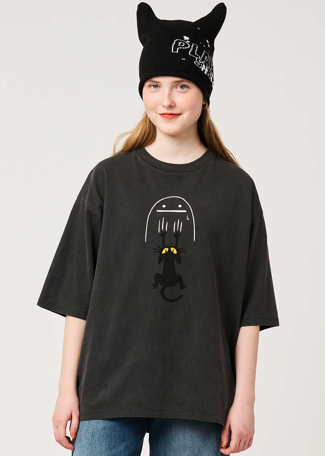 Neko Kaburi Beautiful Shadow DRK | Pigment Oversized T-Shirt - Image 9