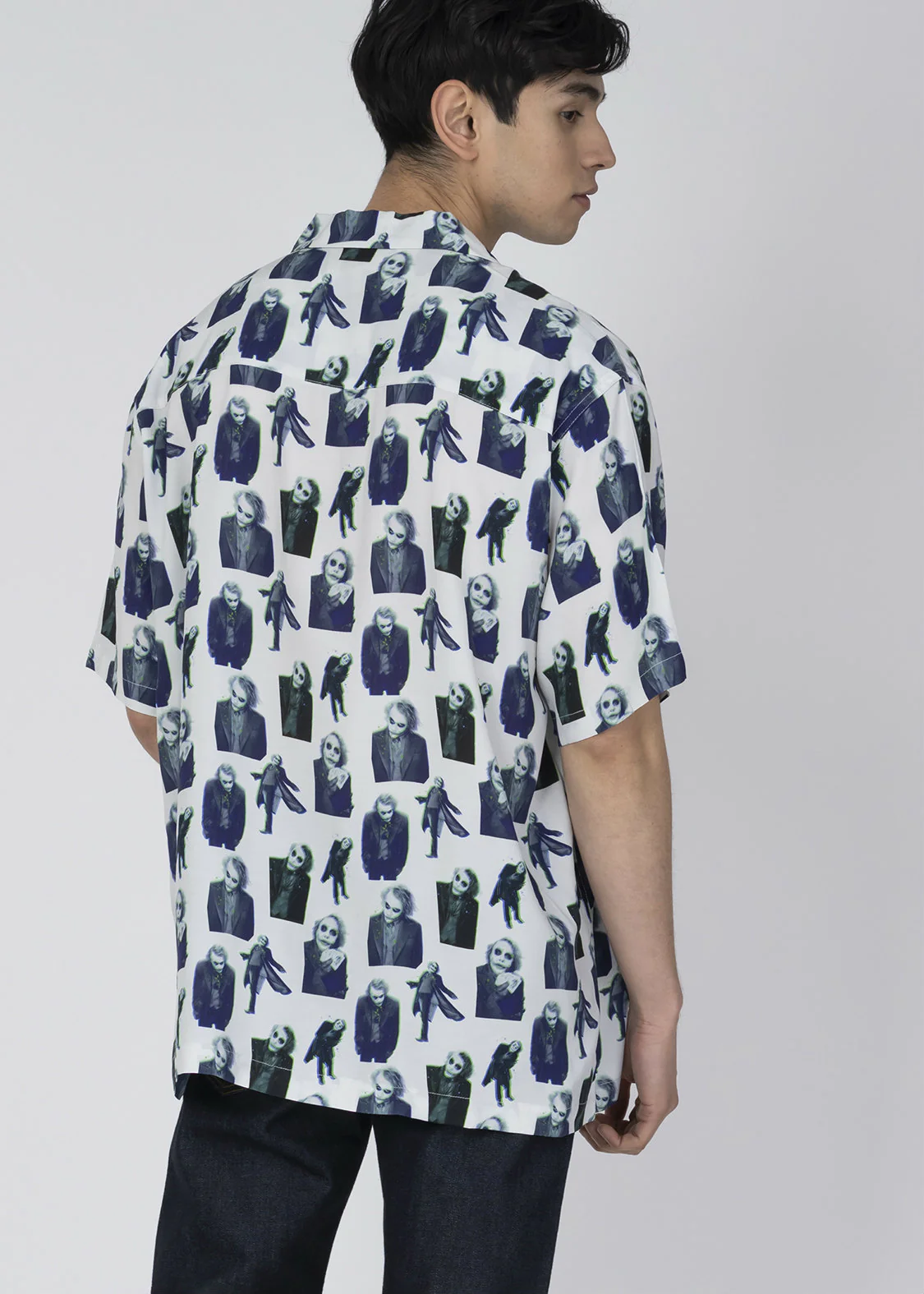 Batman Open Collar Short Sleeve Shirt (Batman_The Joker Pattern) - Image 9