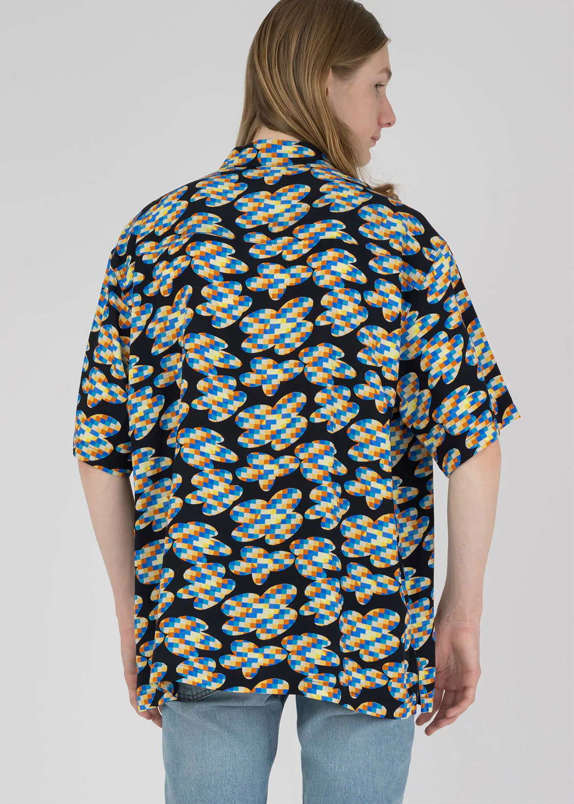 Big Silhouette Short Sleeve Shirt (Pixelized Flower) - Image 9