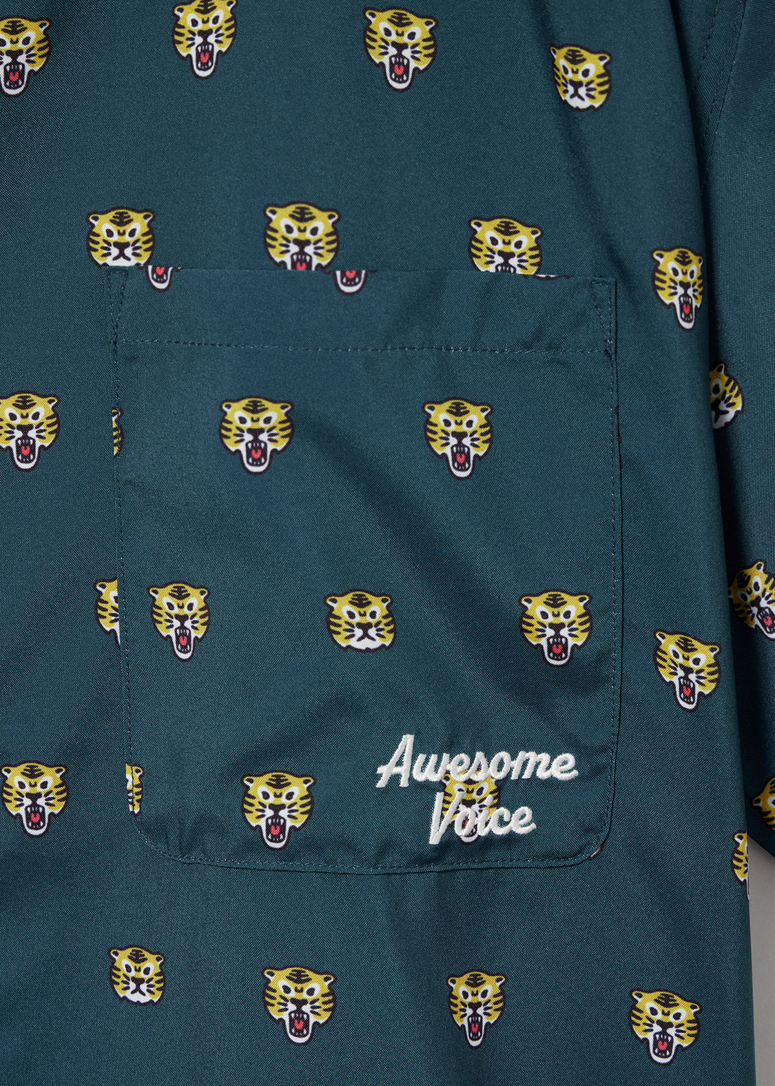 Open Collar Short Sleeve Shirt (Tiger Embroidery) - Image 6