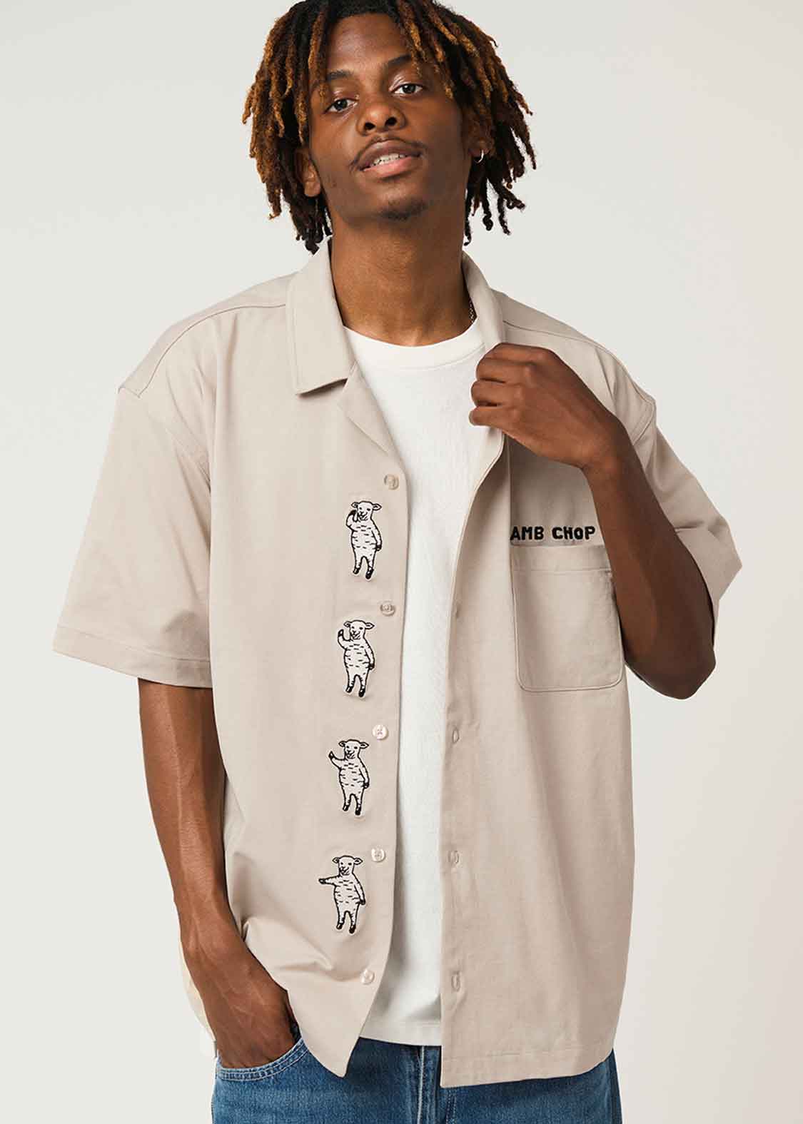 Dry Open Collar Short Sleeve Shirt (Lamb Chop) - Image 8