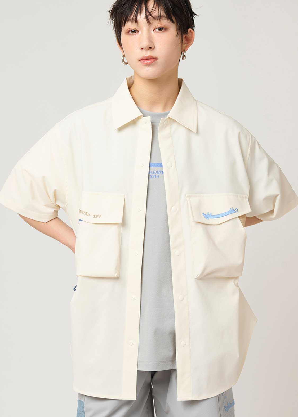 3 Pockets Short Sleeve Shirt (Nemusugiru Inu) - Image 7