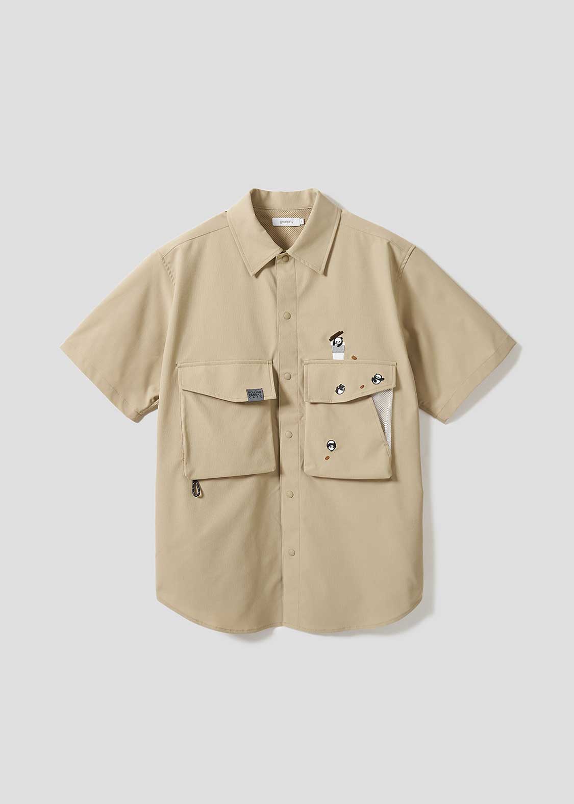3 Pockets Short Sleeve Shirt (Rolling Pandas Cafe)