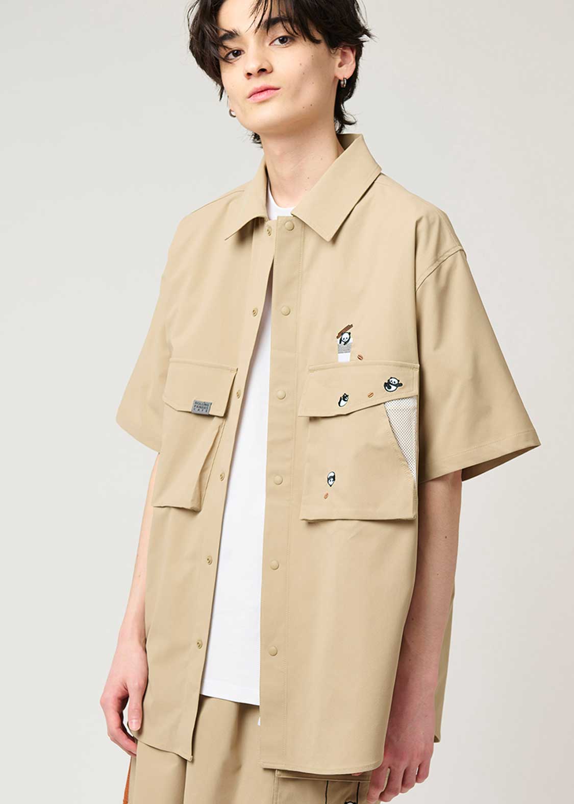 3 Pockets Short Sleeve Shirt (Rolling Pandas Cafe) - Image 7