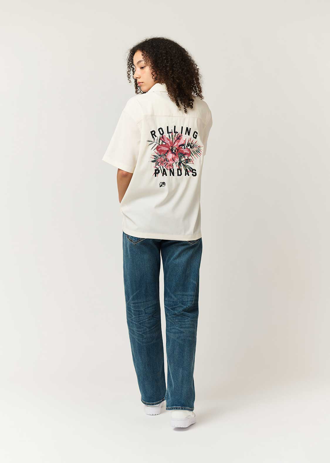 Rolling Pandas Hibiscus | Linen Touch Open Collar Shirt - Image 10