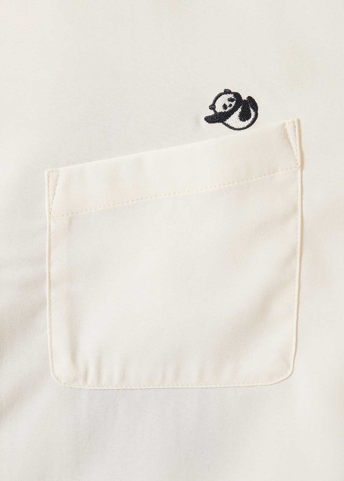 Rolling Pandas Hibiscus | Linen Touch Open Collar Shirt - Image 4