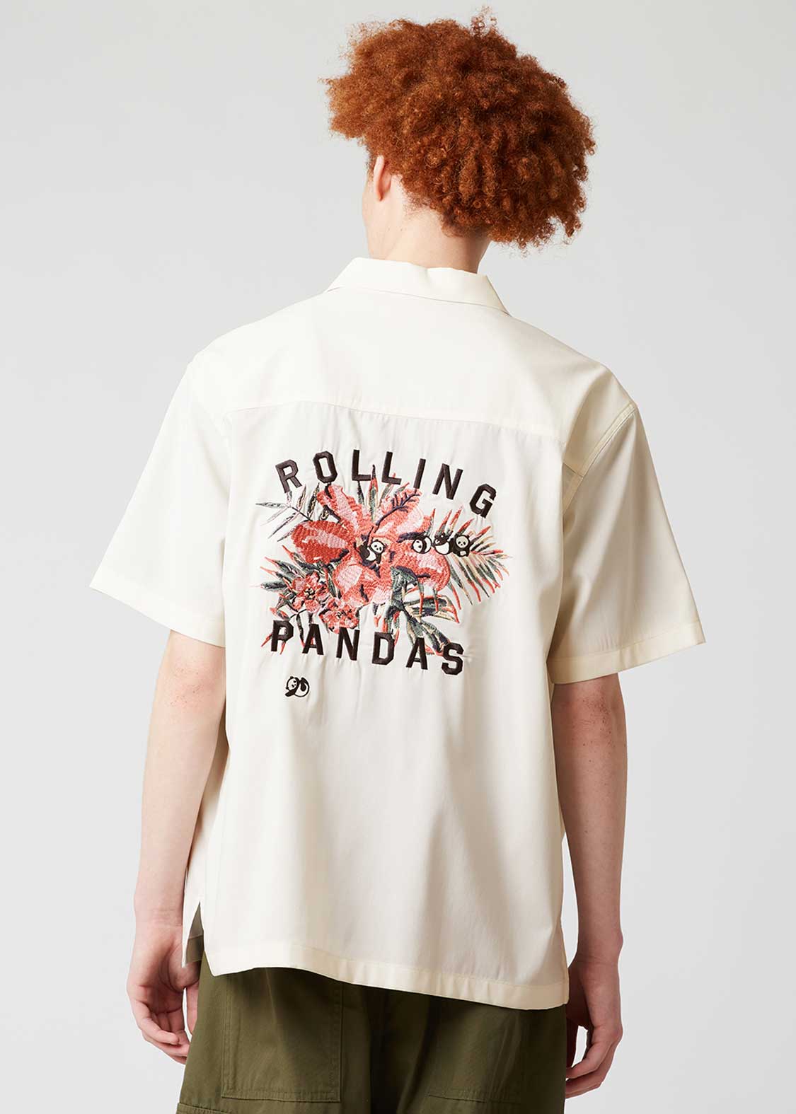 Rolling Pandas Hibiscus | Linen Touch Open Collar Shirt - Image 7