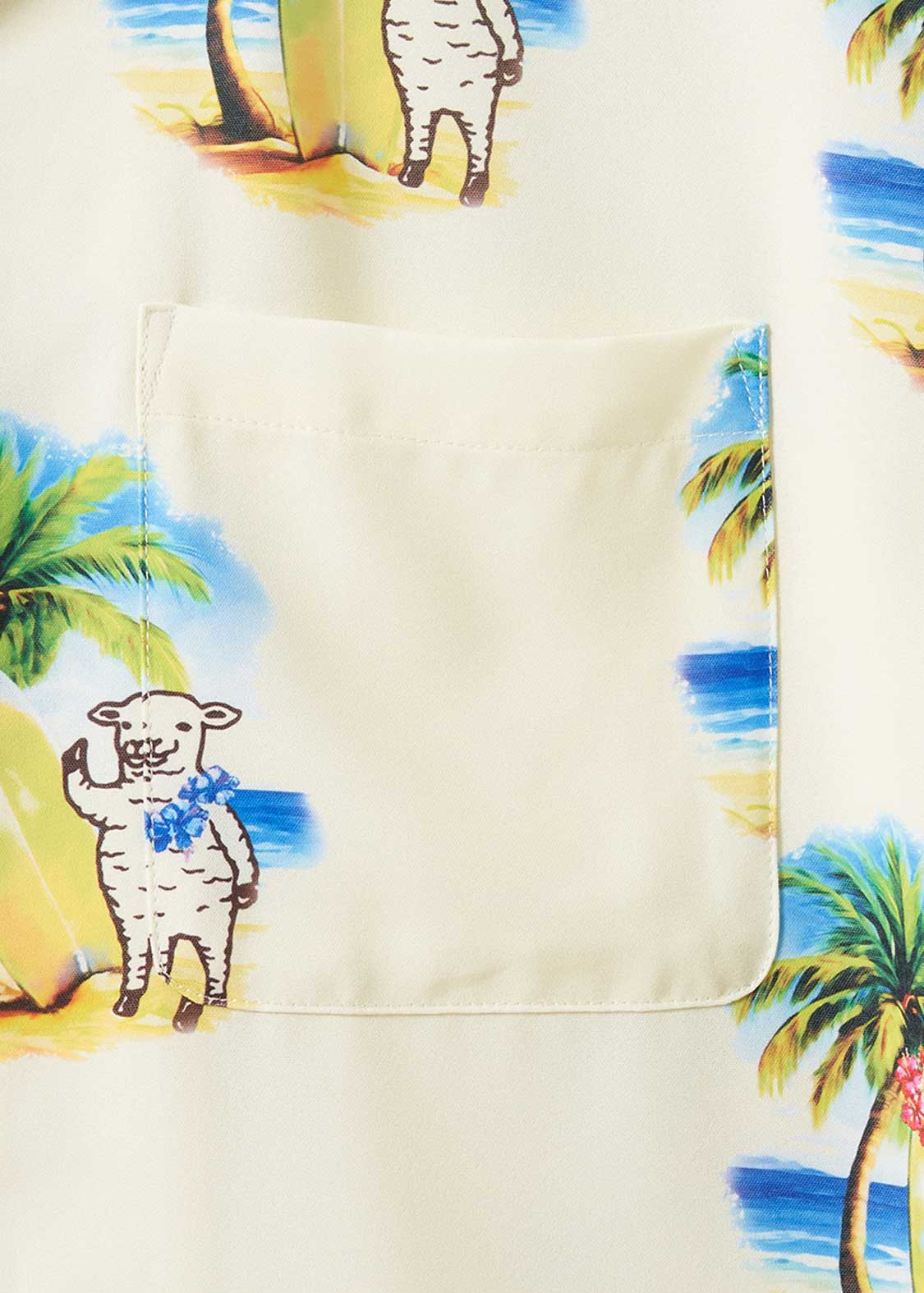 Lamb Chop Surf | Open Collar Aloha Shirt - Image 4