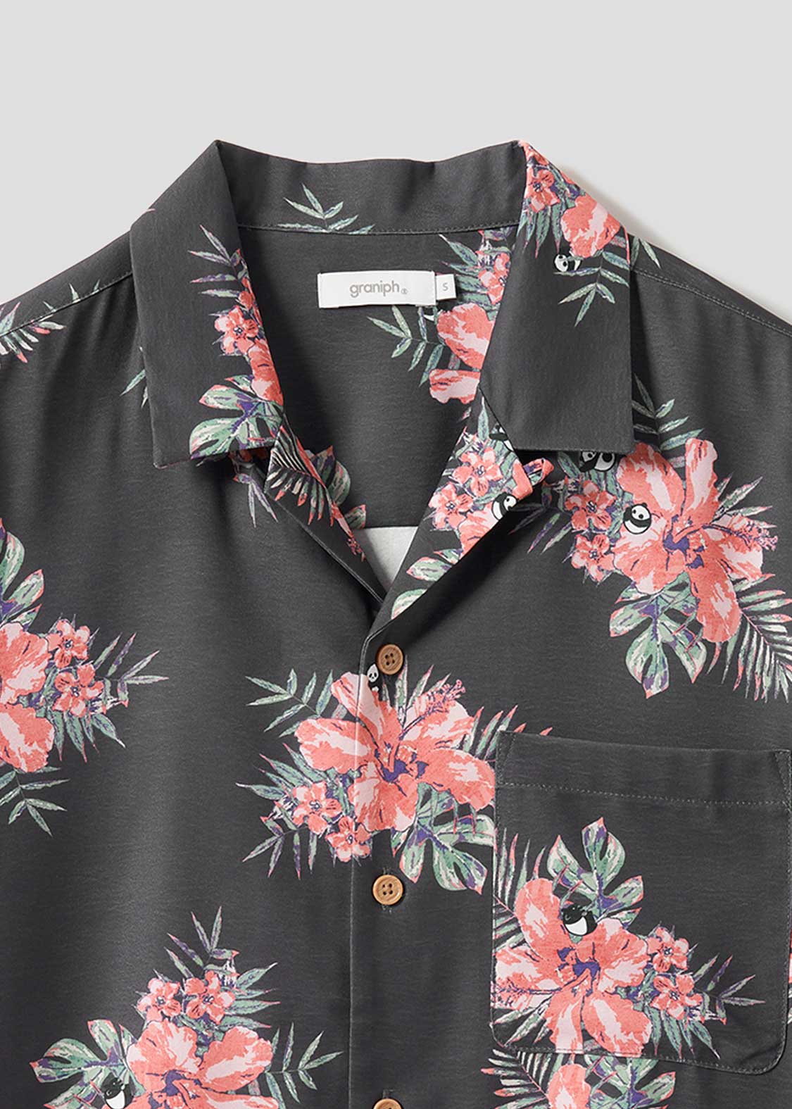 Rolling Pandas Hibiscus | Open Collar Aloha Shirt - Image 3