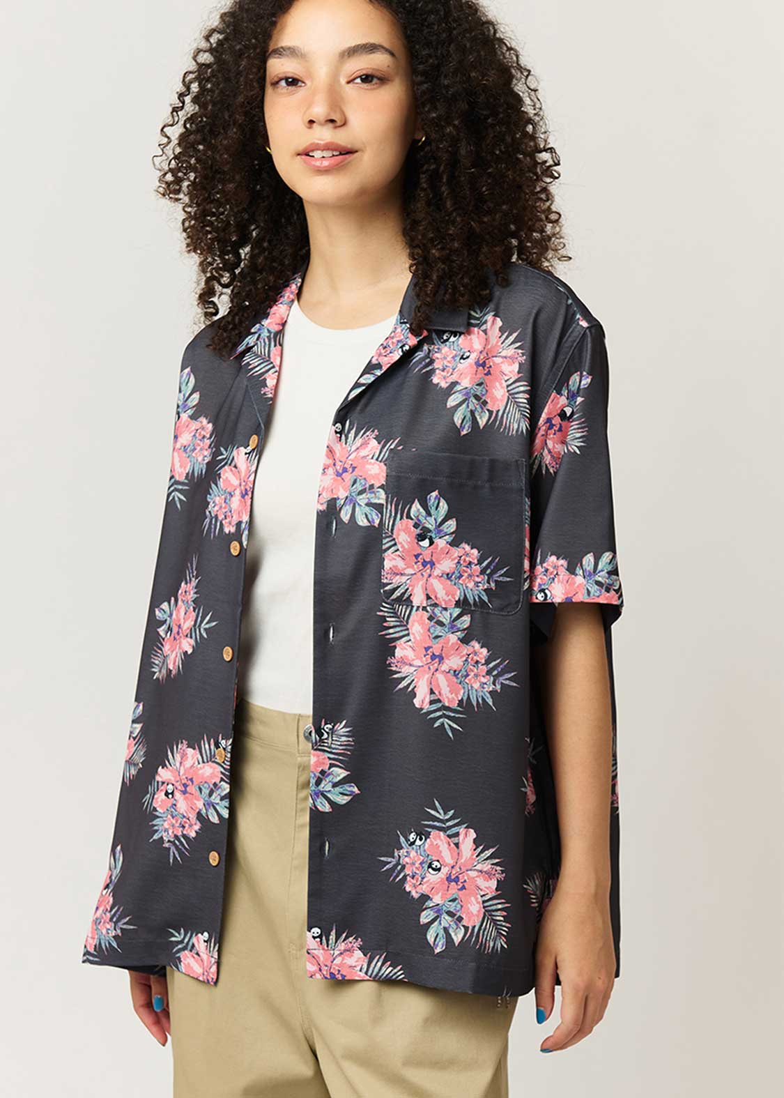 Rolling Pandas Hibiscus | Open Collar Aloha Shirt - Image 6