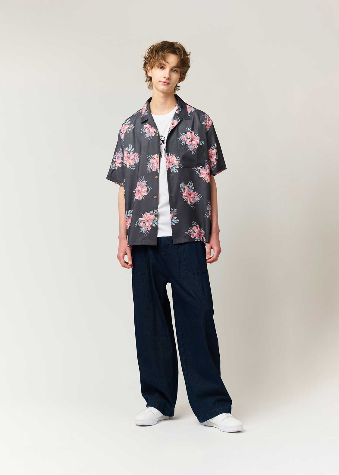 Rolling Pandas Hibiscus | Open Collar Aloha Shirt - Image 8
