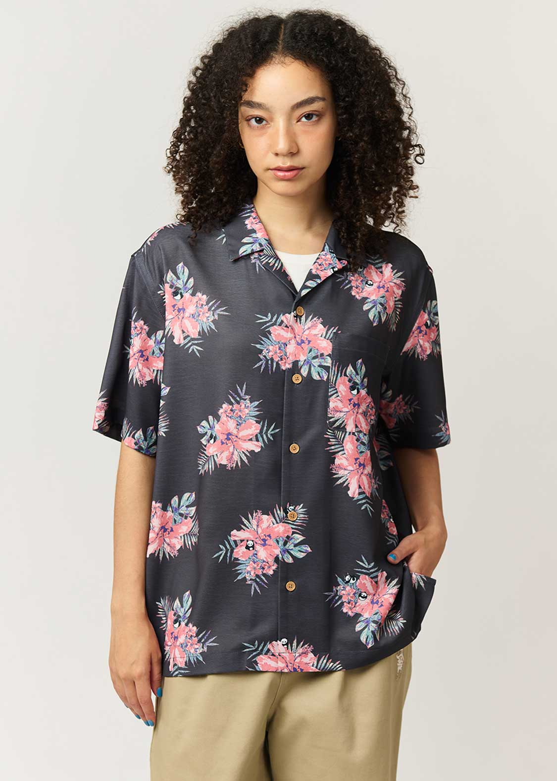 Rolling Pandas Hibiscus | Open Collar Aloha Shirt - Image 9