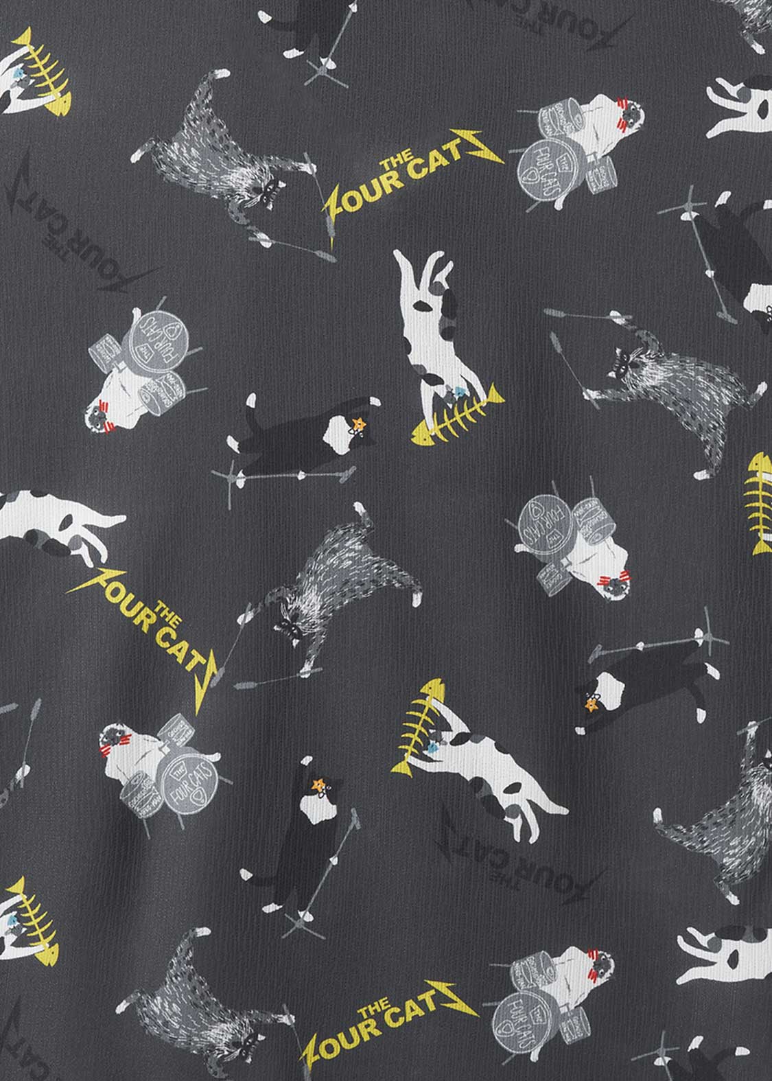 The Four Cats Band | Big Silhouette Open Collar Shirt - Image 5