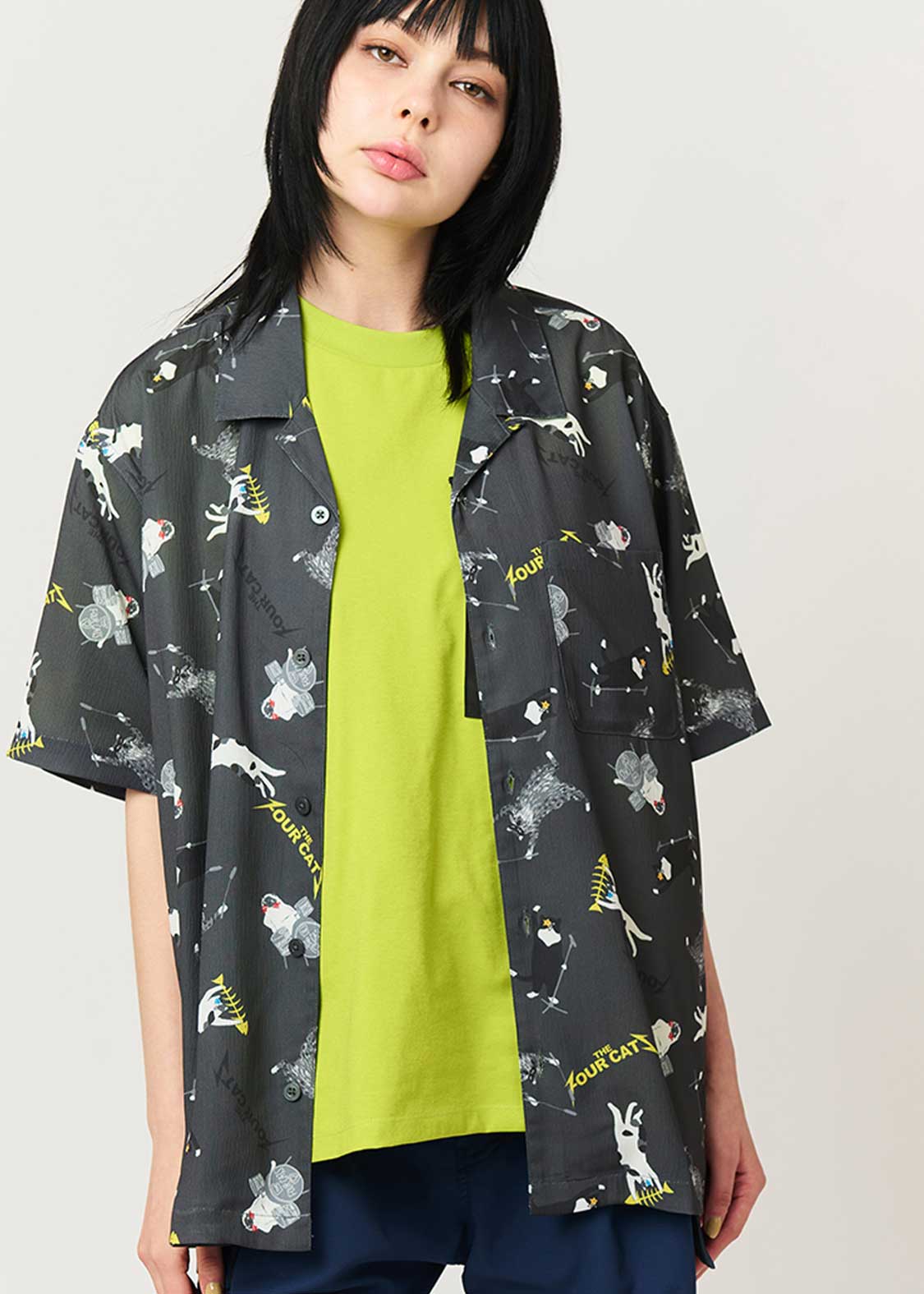 The Four Cats Band | Big Silhouette Open Collar Shirt - Image 6