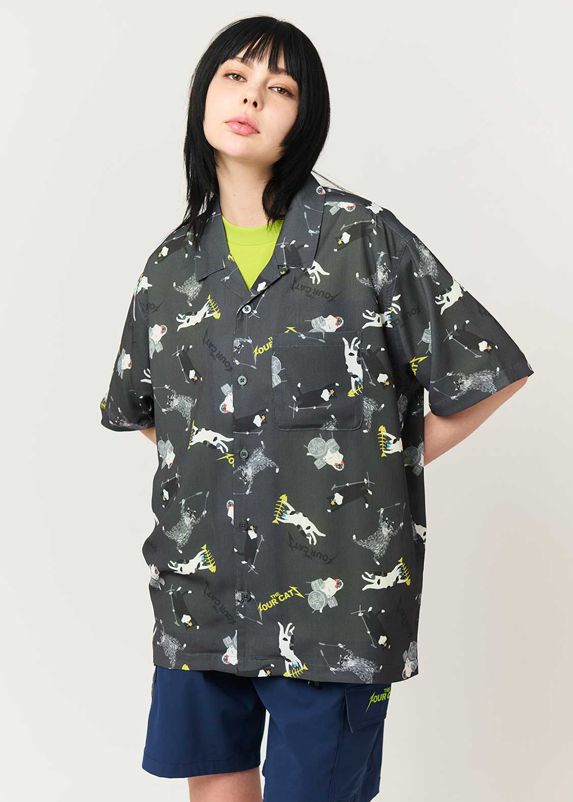 The Four Cats Band | Big Silhouette Open Collar Shirt - Image 9