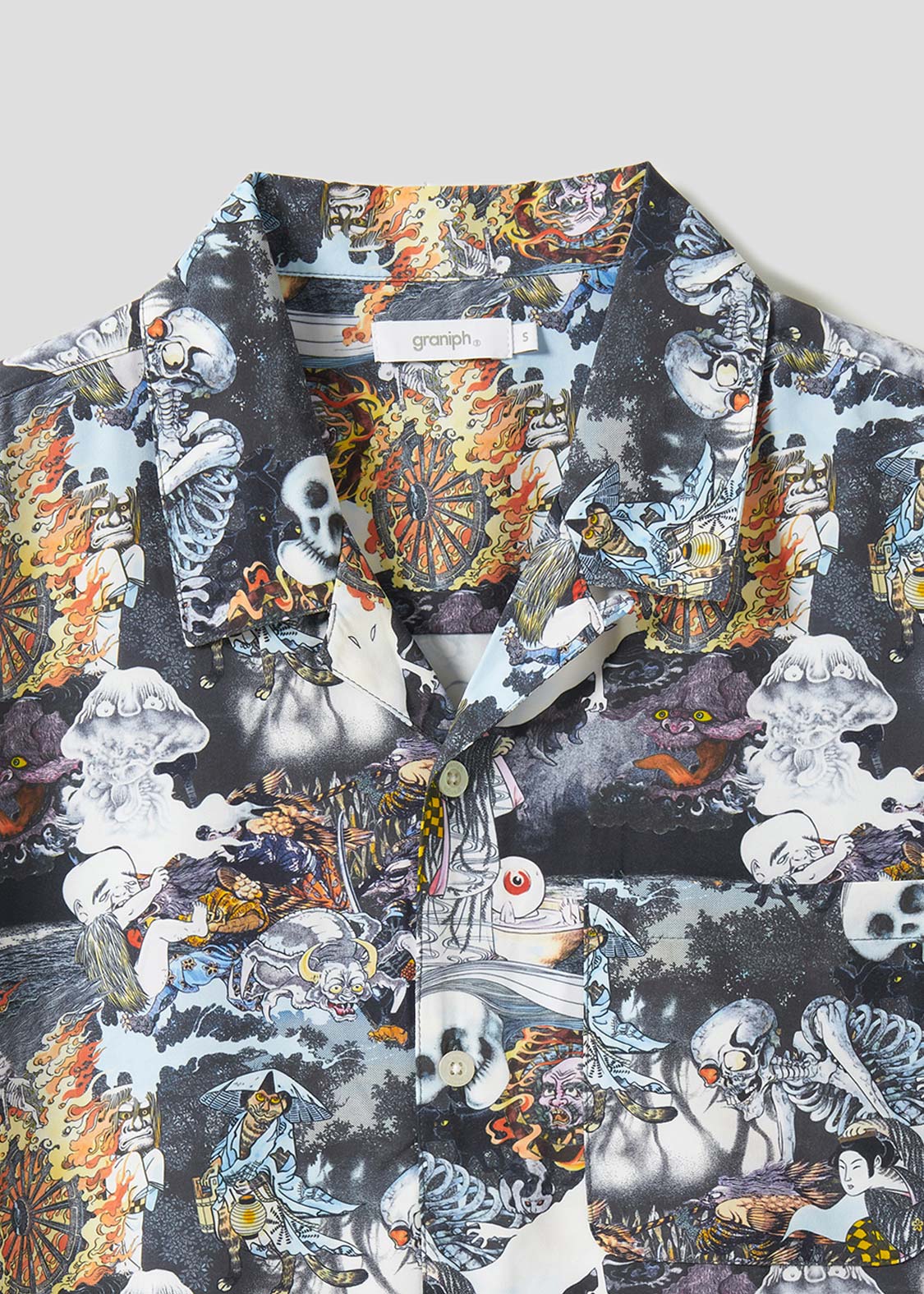 Shigeru Mizuki - Yokai All Stars | Big Silhouette Open Collar Shirt - Image 3