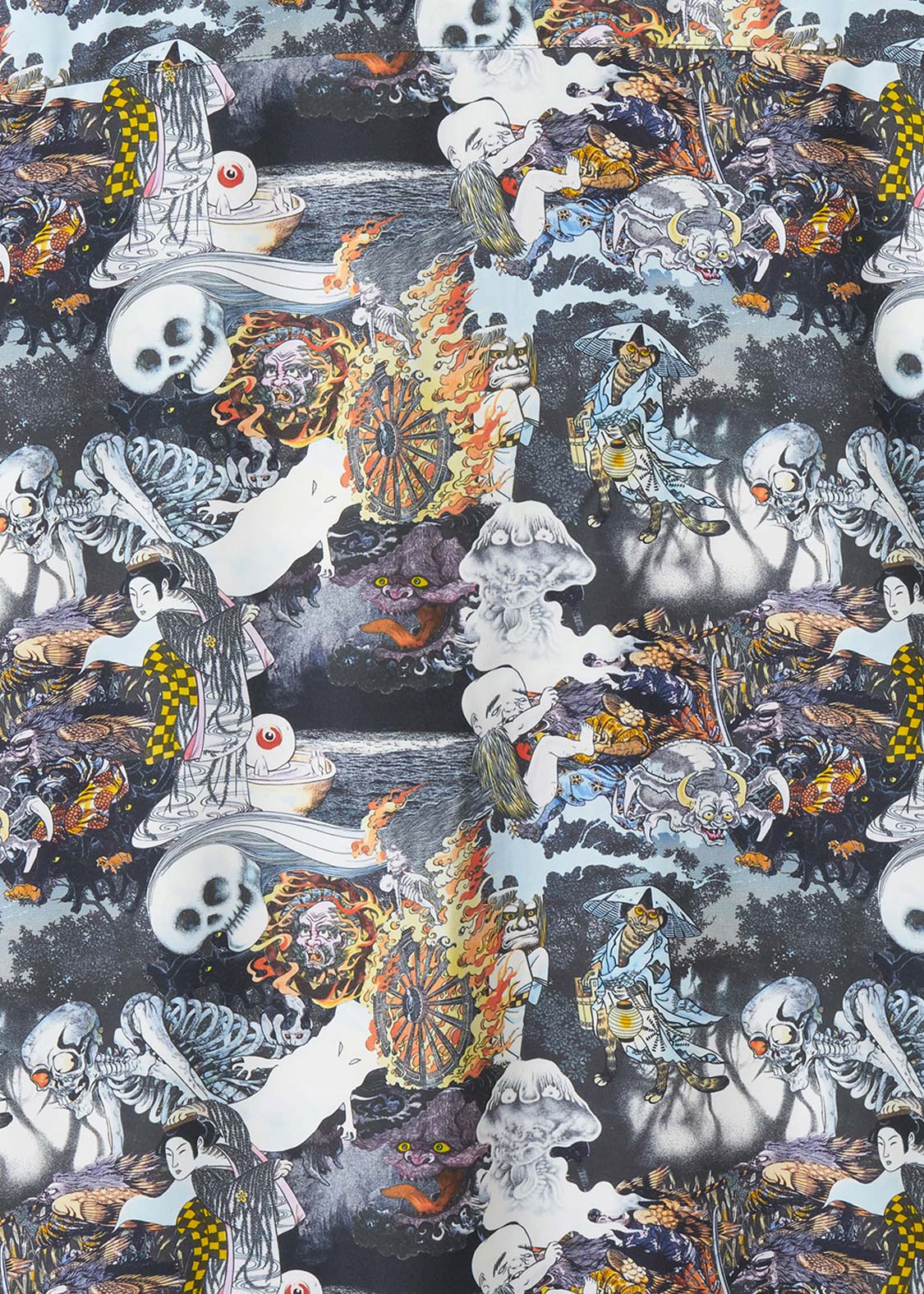 Shigeru Mizuki - Yokai All Stars | Big Silhouette Open Collar Shirt - Image 5
