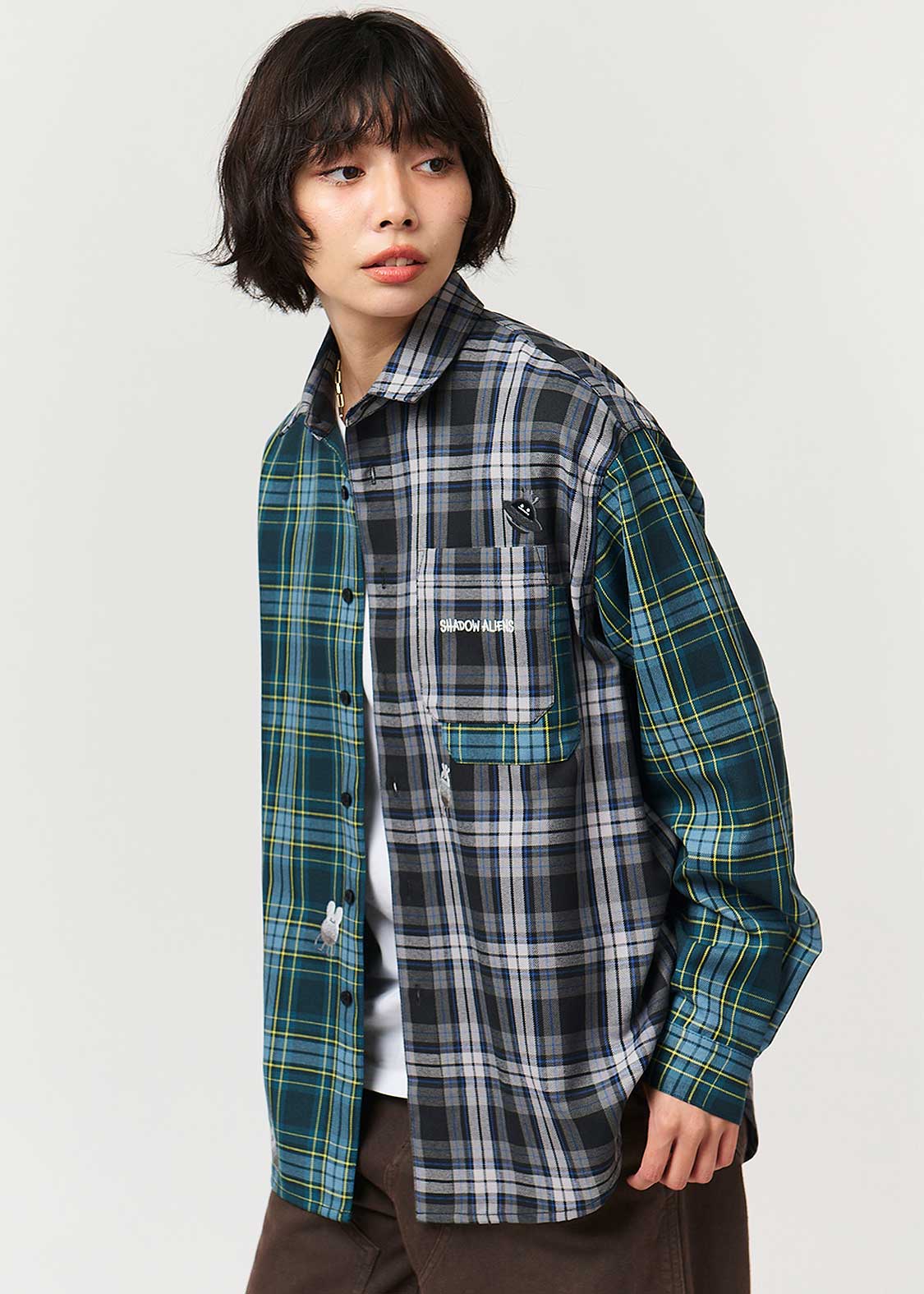 Beautiful Shadow Aliens | Loose Fit Check Shirt - Image 6