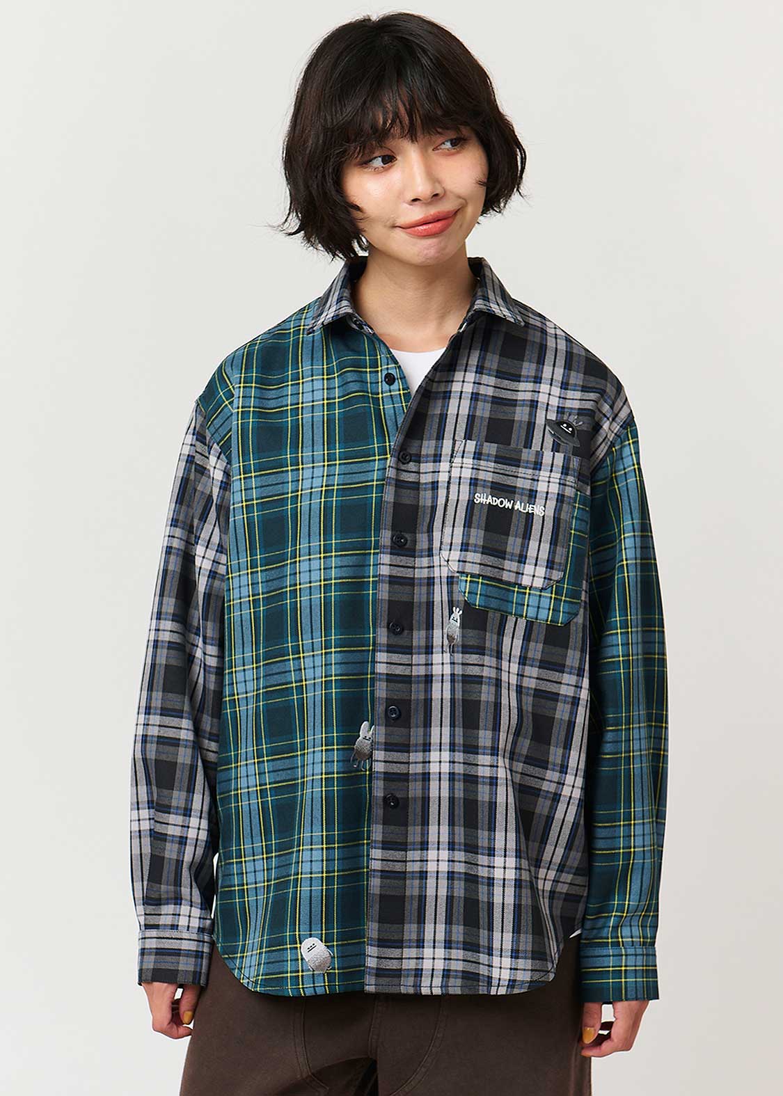 Beautiful Shadow Aliens | Loose Fit Check Shirt - Image 9