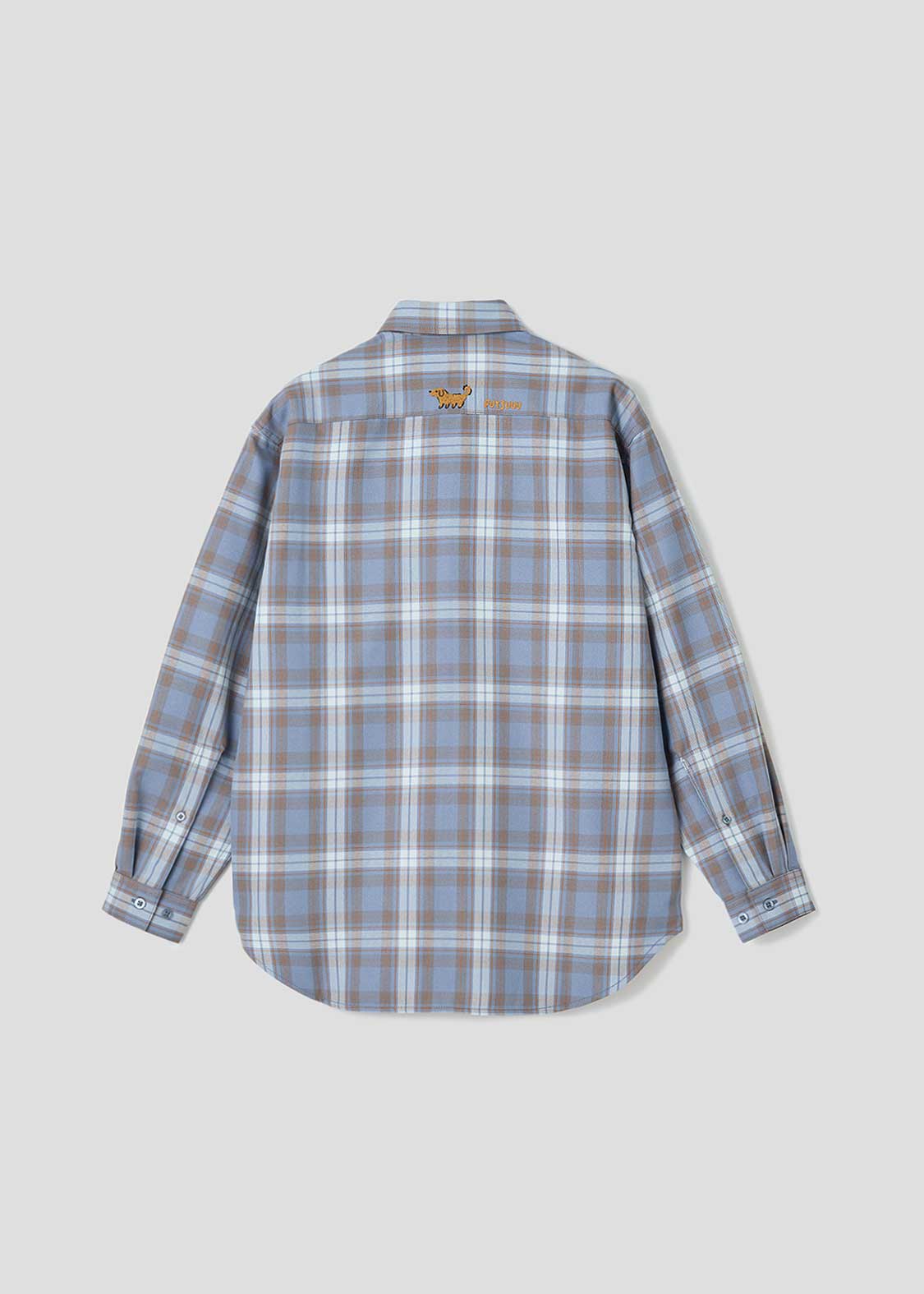 Painted Nagasugiru Inu | Loose Fit Check Shirt - Image 2