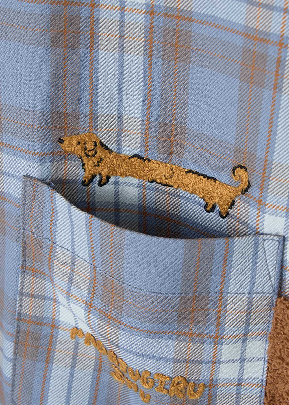 Painted Nagasugiru Inu | Loose Fit Check Shirt - Image 4