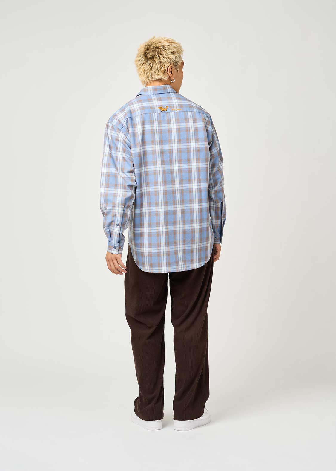 Painted Nagasugiru Inu | Loose Fit Check Shirt - Image 8