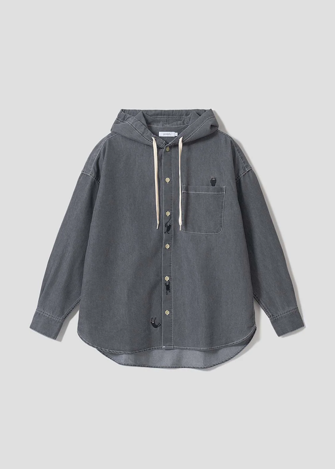 Beautiful Shadow Shinobi | Denim Big Hooded Shirt