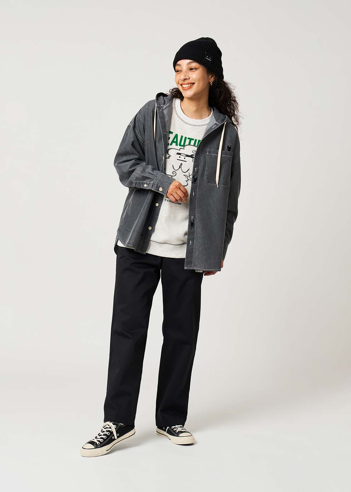 Beautiful Shadow Shinobi | Denim Big Hooded Shirt - Image 10