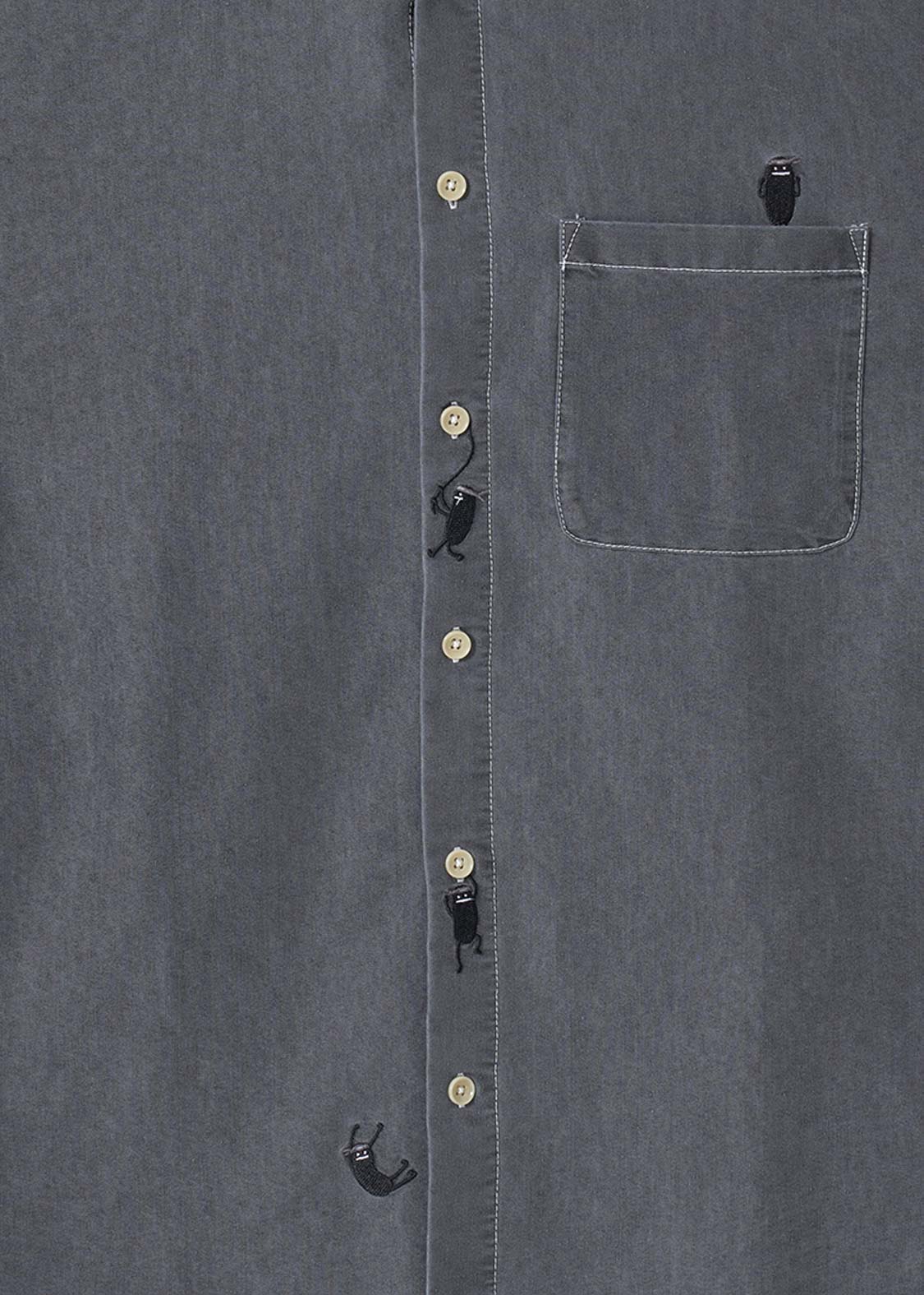 Beautiful Shadow Shinobi | Denim Big Hooded Shirt - Image 3