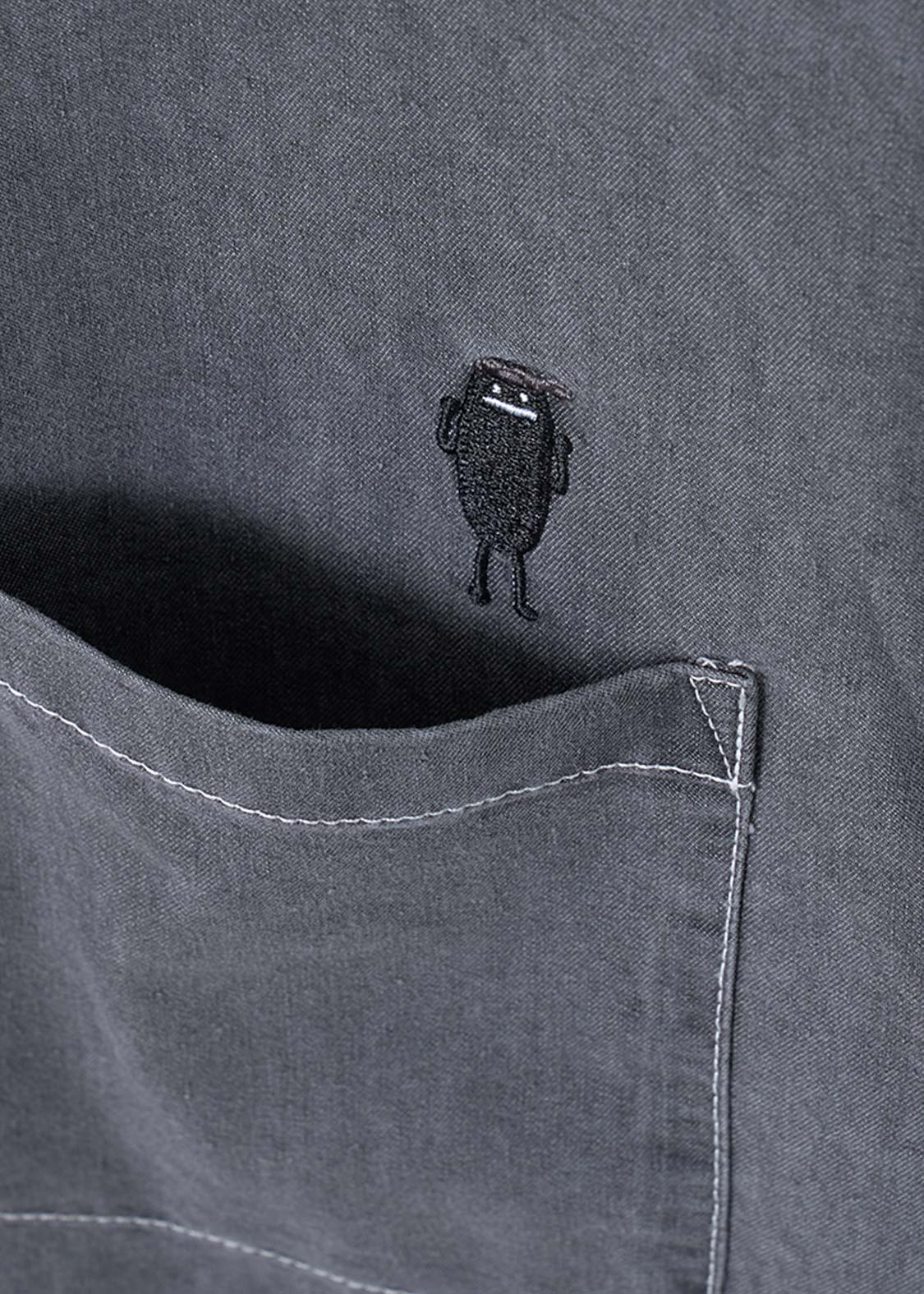 Beautiful Shadow Shinobi | Denim Big Hooded Shirt - Image 4